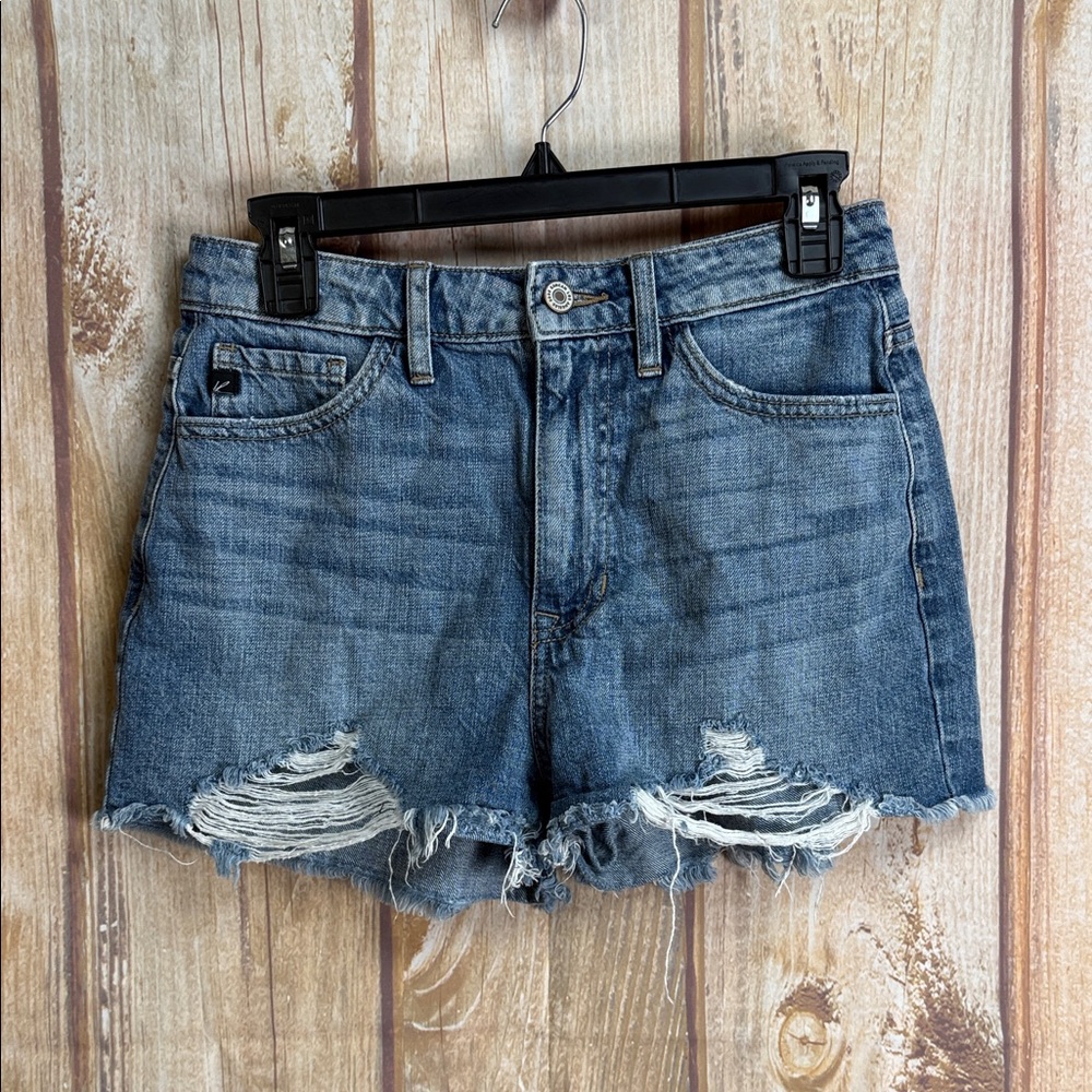 💵Kan-Can Denim Blue Distressed Women Shorts Size Small